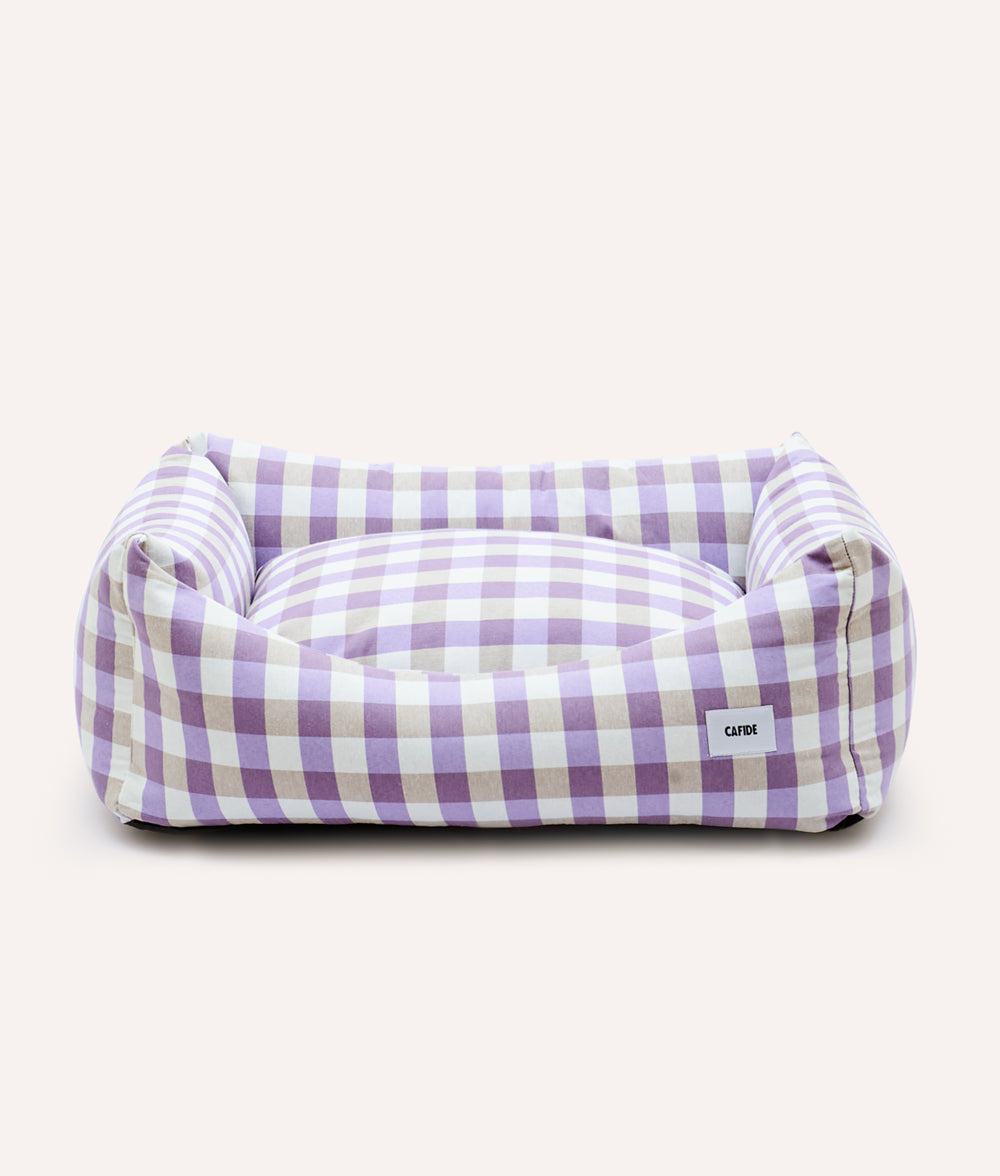cafide-sleep-snozy-hundebett-vichy-violett-atmungsaktiv image 4