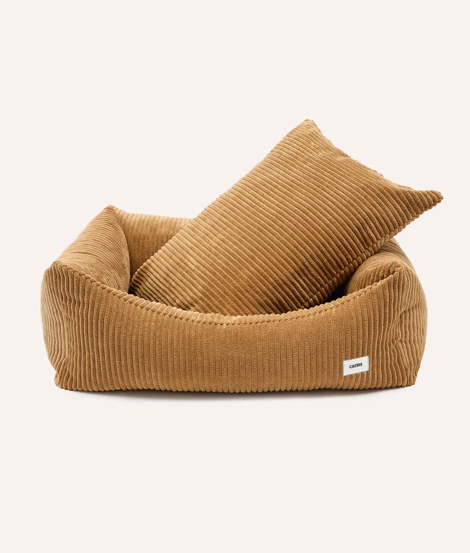cafide-snozy-hundebett-senf-cord-waschbar-m image 1