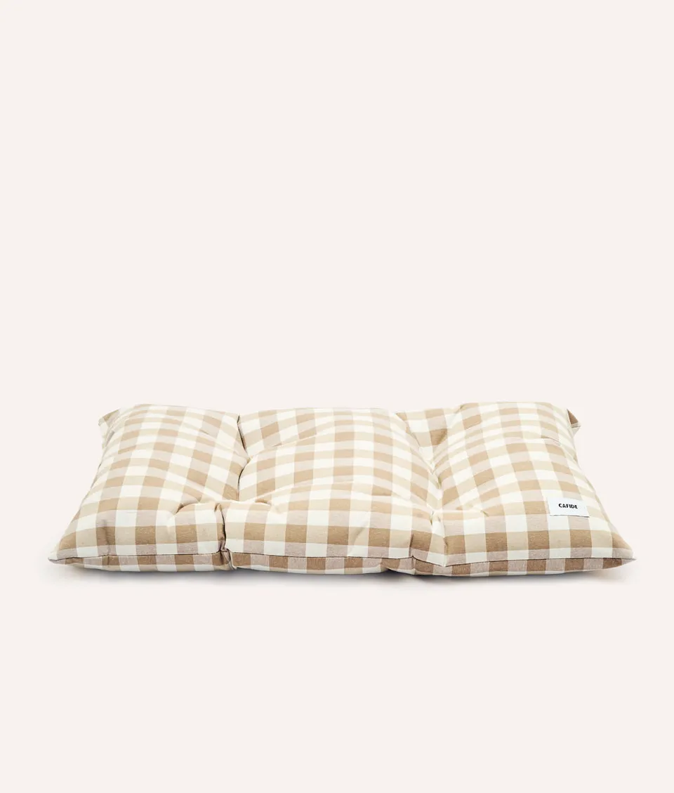 cafide-sleep-bela-hundekissen-vichy-beige-atmungsaktiv image 1