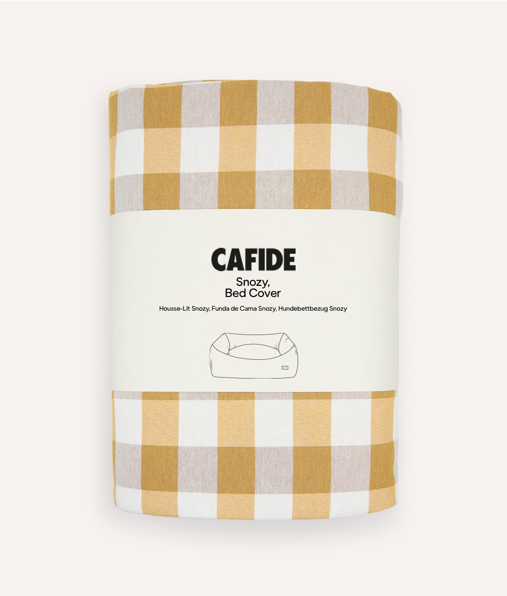 cafide-snozy-hundebett-bezug-senf-vichy-m-ohne-f-llung image 1