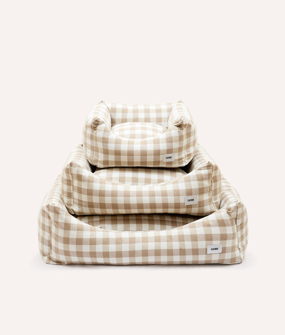 cafide-sleep-snozy-hundebett-vichy-beige-m-waschbar image 7