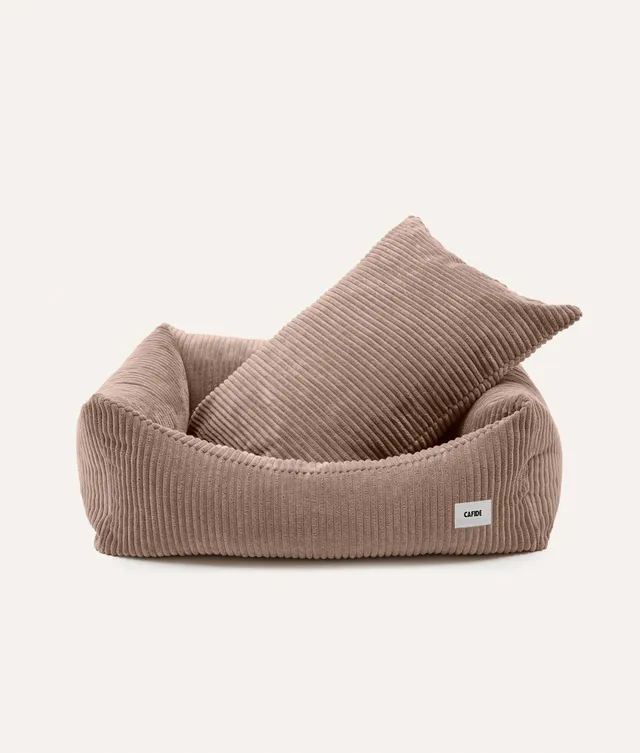 cafide-pets-snozy-cord-hundebett-mocca-beige-s-waschbar image 1