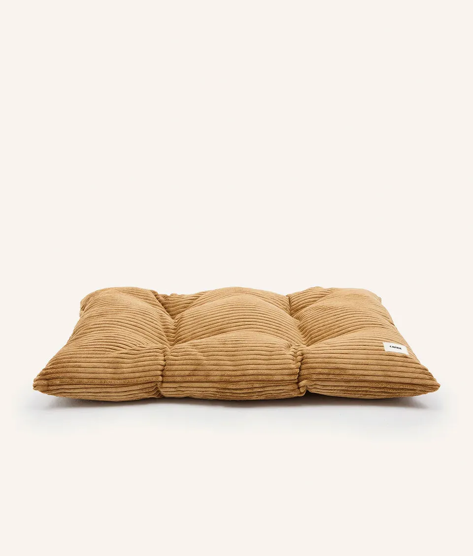 cafide-pets-bela-hundebett-kissen-cord-senf image 1