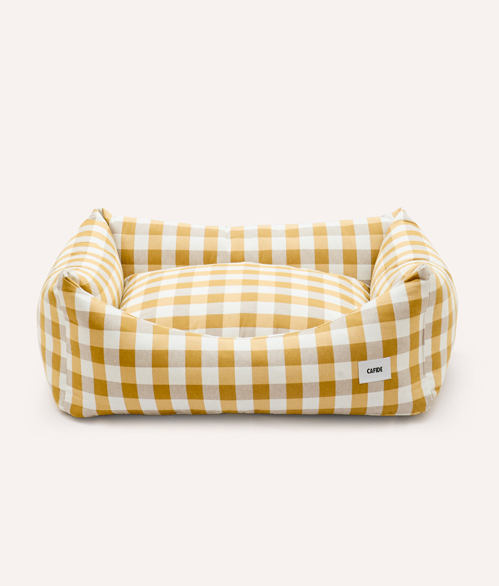 cafide-pets-sleep-snozy-hundebett-vichy-senf-waschbar image 4