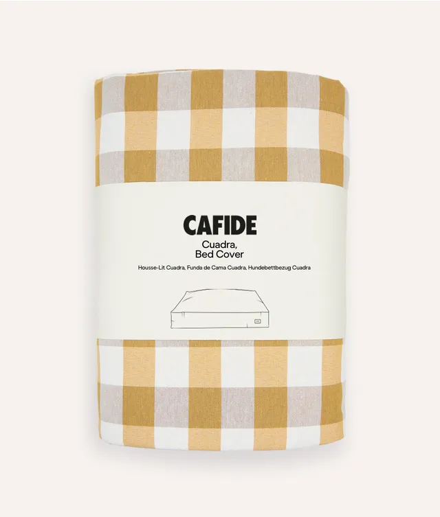 cafide-sleep-cuadra-hundebettbezug-vichy-senf-ohne-f-llung image 1