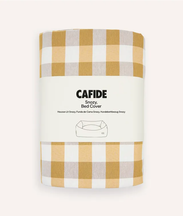 cafide-snozy-hundebett-bezug-senf-vichy-m-ohne-f-llung image 1