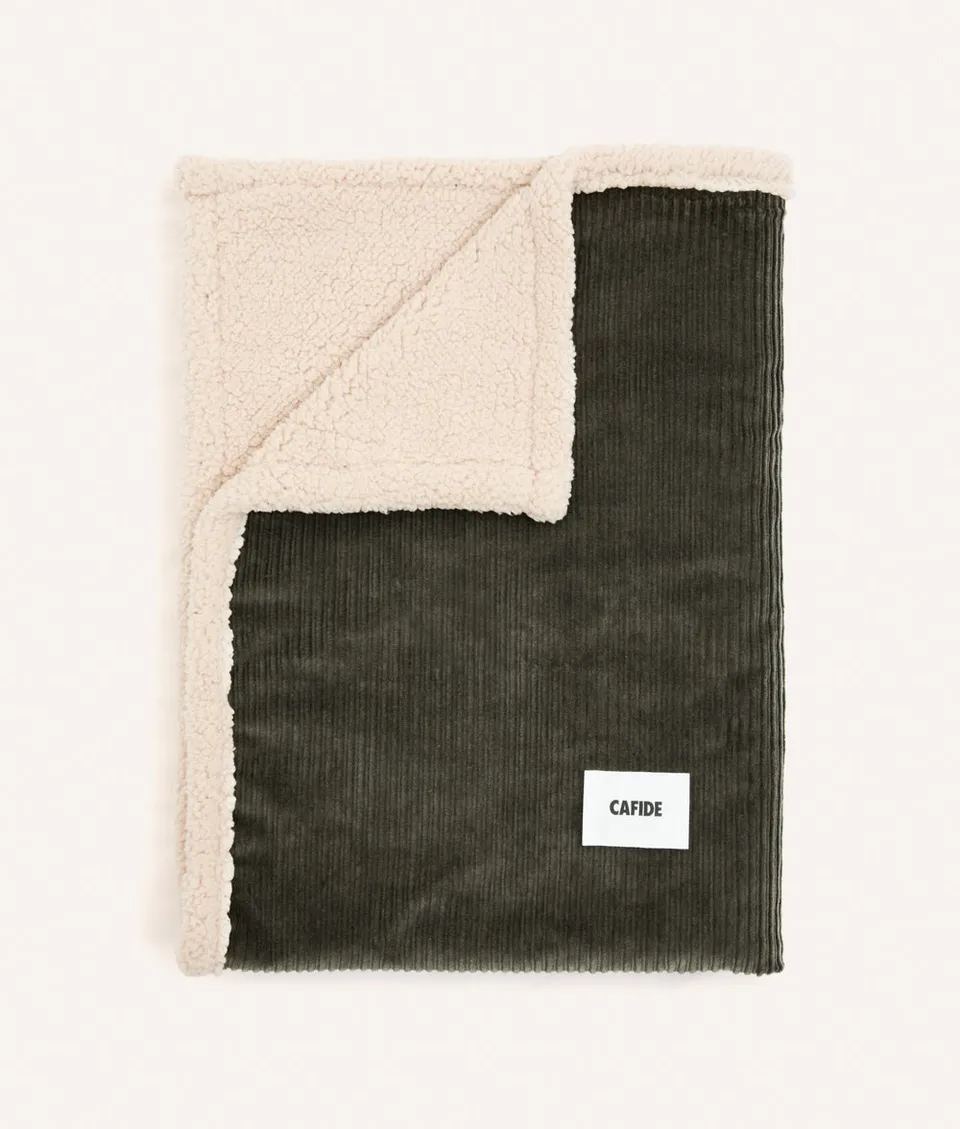 cafide-toia-hundedecke-gr-n-cord-sherpa-m image 1