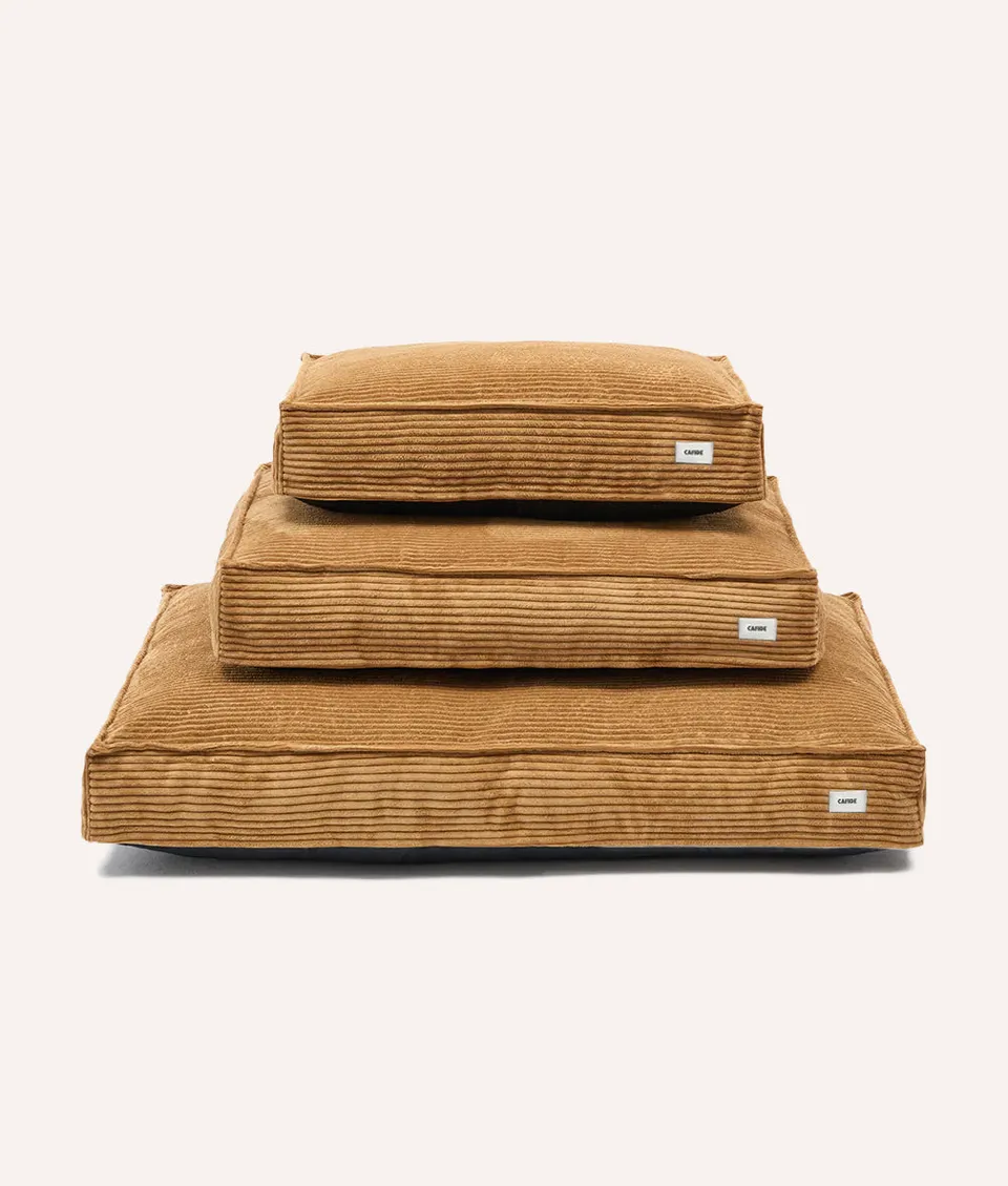 cafide-pets-cuadra-hundebett-senf-cord-m-recycling-schaum image 1