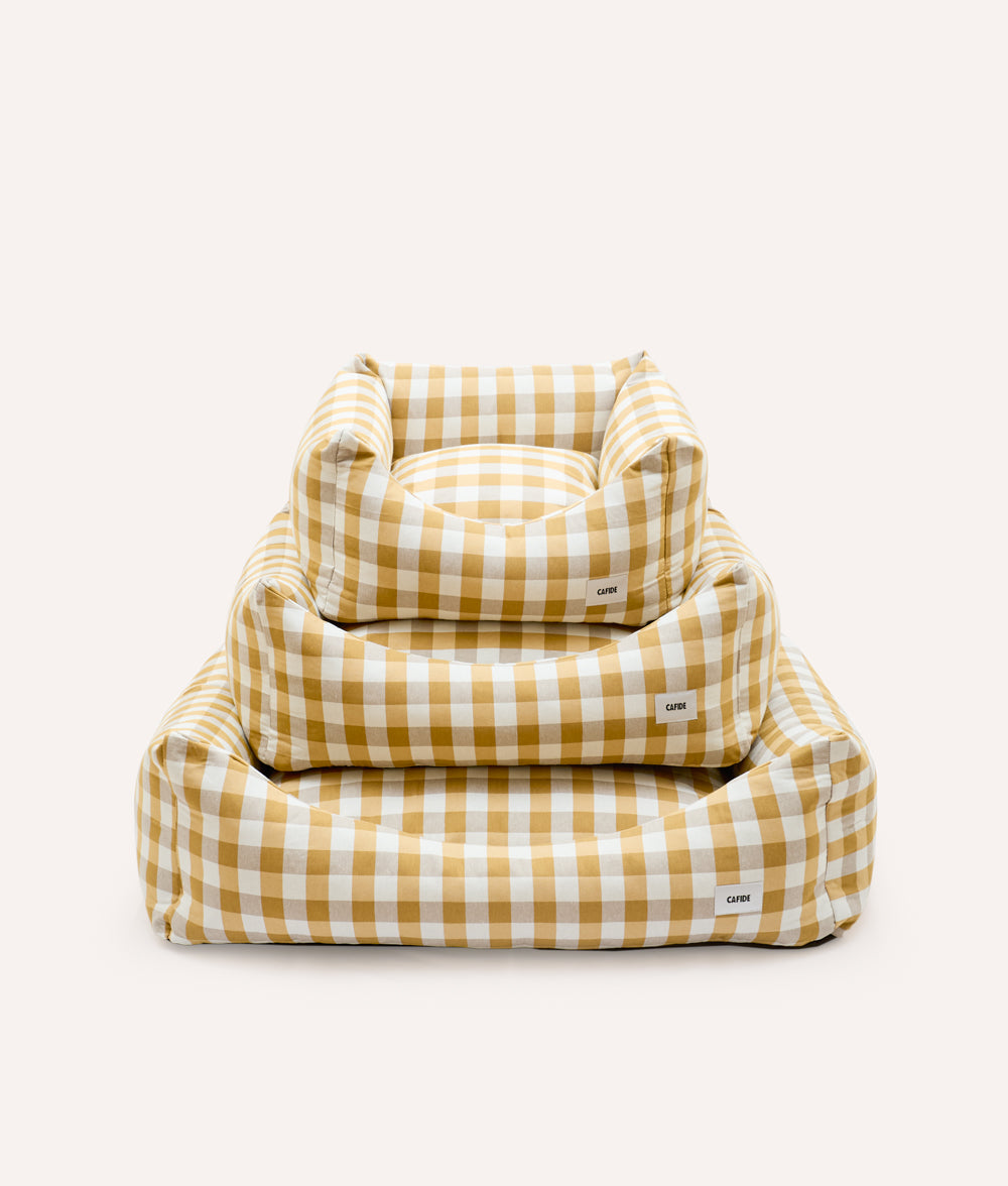 cafide-pets-sleep-snozy-hundebett-vichy-senf-waschbar image 5