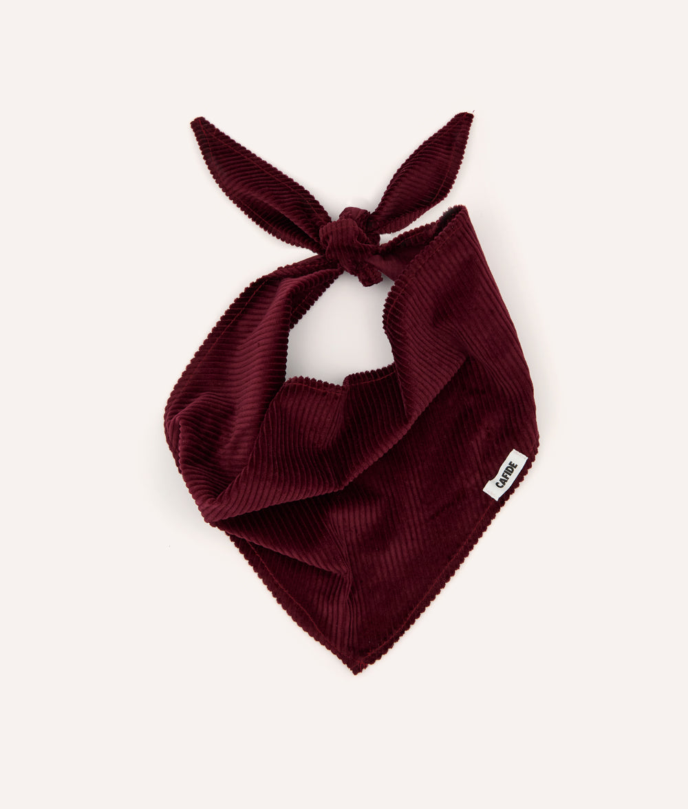 cafide-nata-hundehalstuch-bordeaux-cord-baumwolle image 1