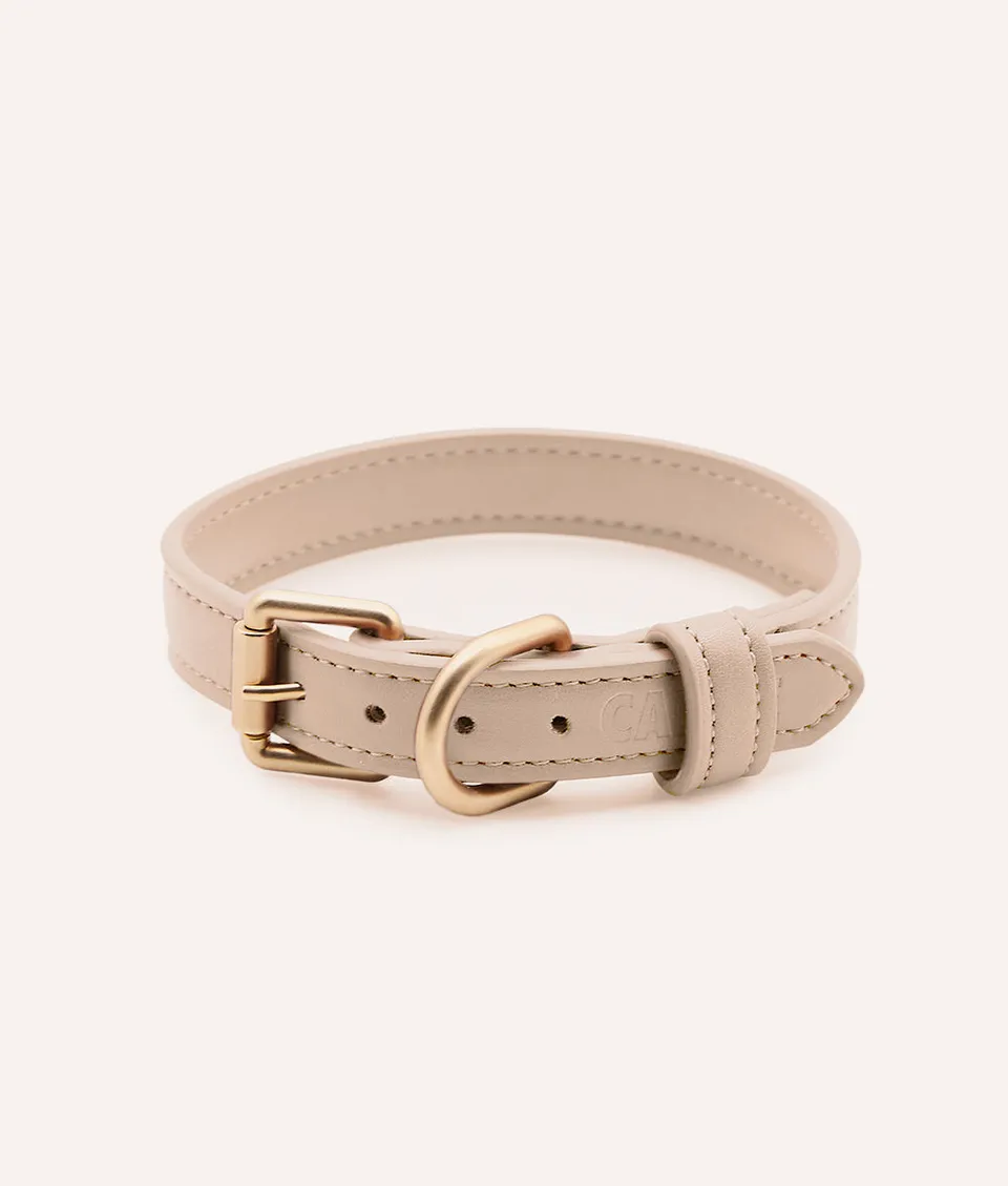 cafide-jala-hundehalsband-beige-veganes-leder-s image 1