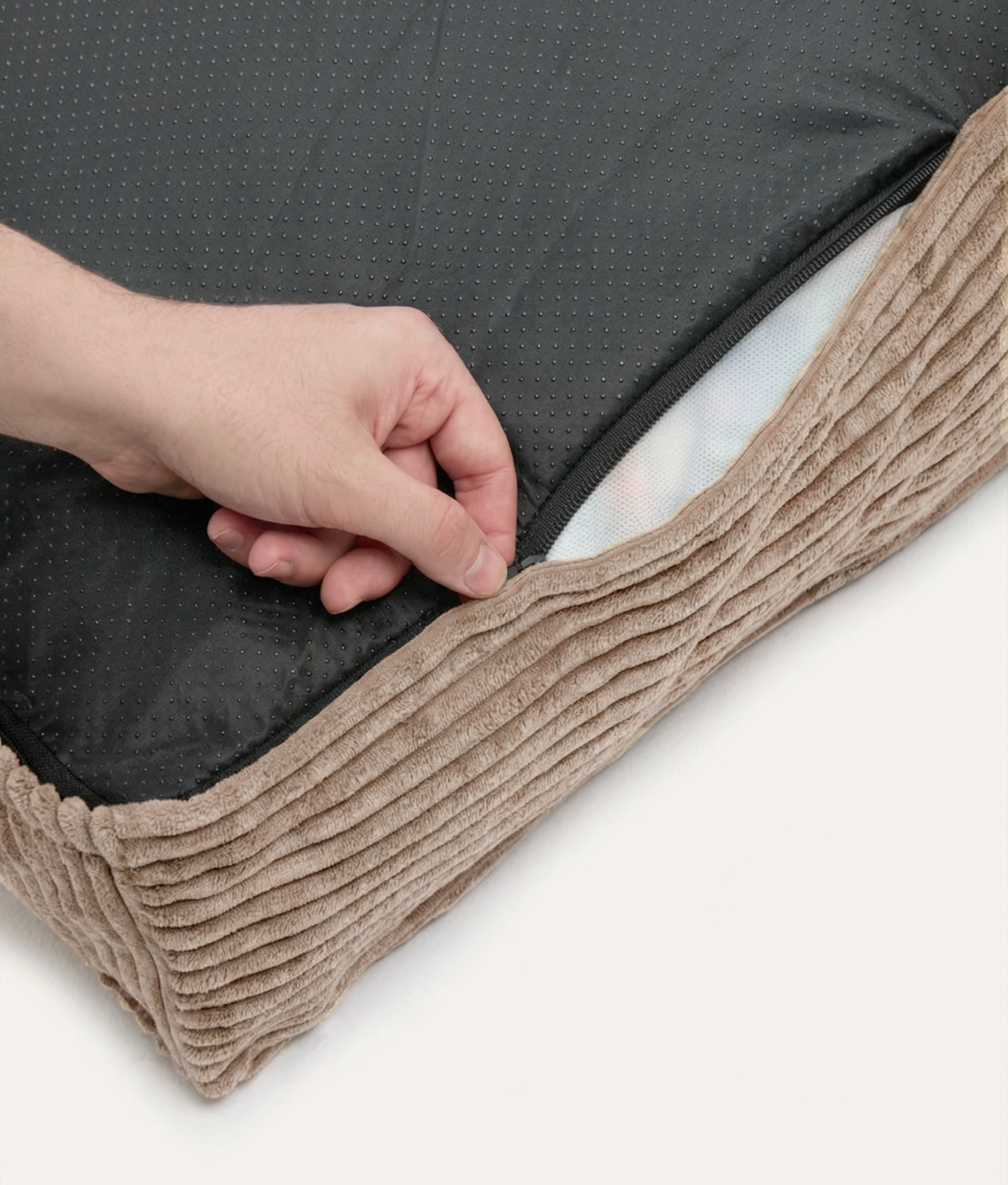 cafide-sleep-cuadra-hundebettbezug-cord-mocha-beige-m image 2