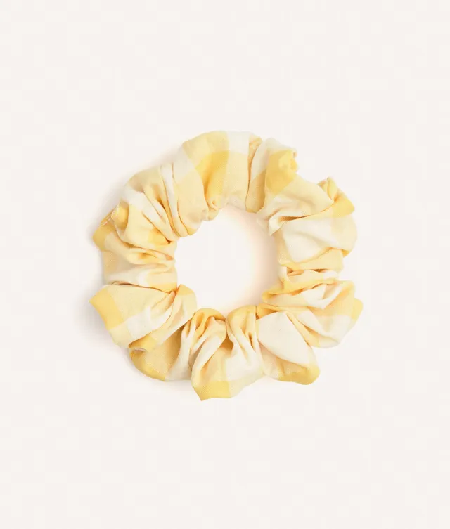 cafide-pets-accessories-noa-scrunchie-gelb-vichy-baumwolle image 1