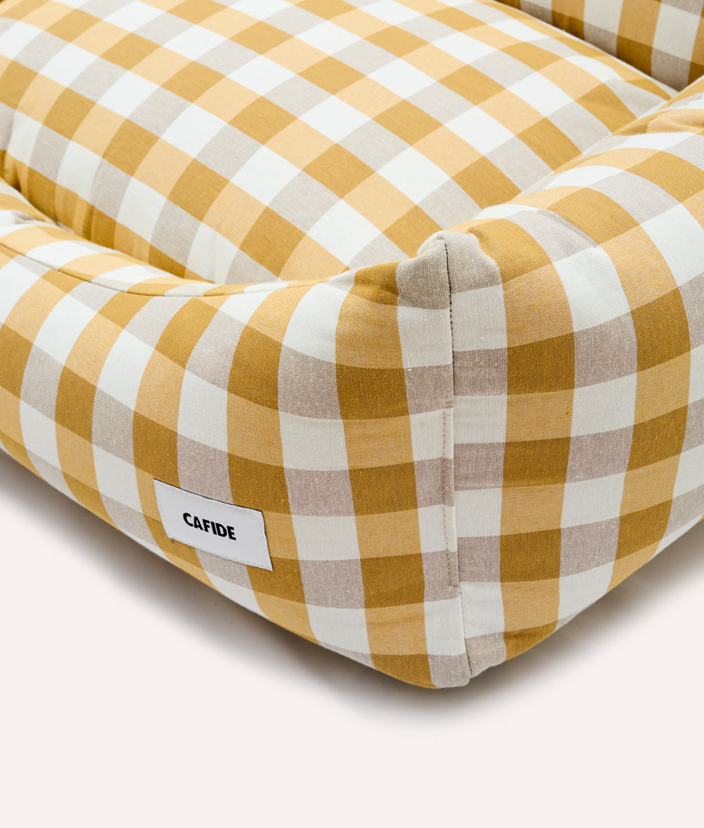 cafide-pets-sleep-snozy-hundebett-vichy-senf-waschbar image 7
