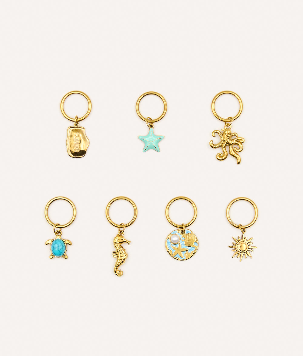 cafide-sira-marine-charms-hunde-anh-nger-7er-set-metallringe image 1