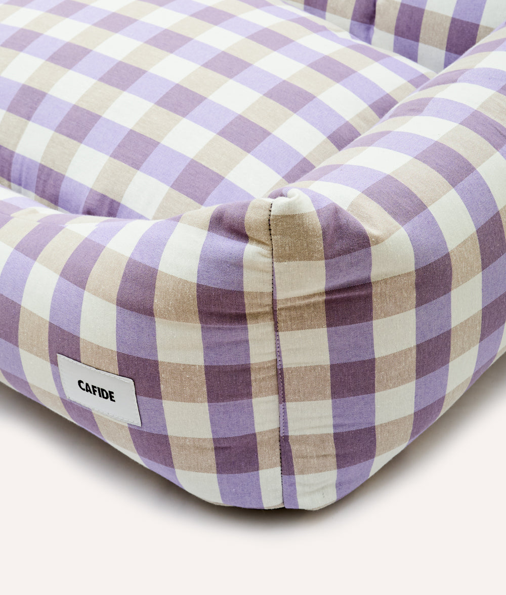 cafide-sleep-snozy-hundebett-vichy-violett-atmungsaktiv image 6