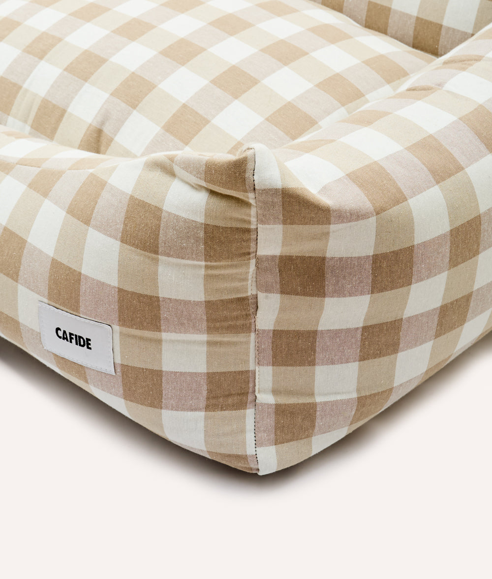 cafide-sleep-snozy-hundebett-vichy-beige-m-waschbar image 5
