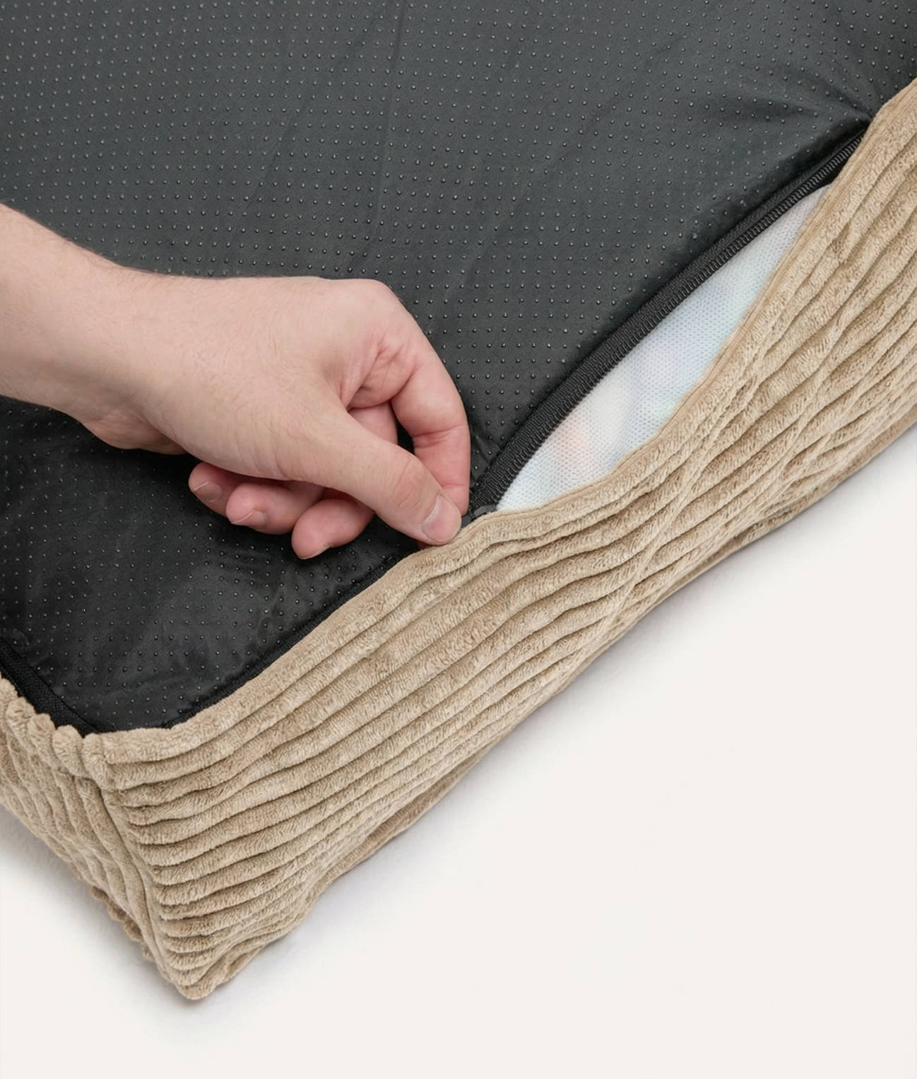 cafide-pets-sleep-cuadra-hundebett-bezug-beige-cord image 2
