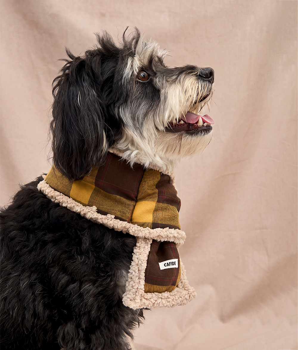 cafide-accessories-mica-hundeschal-tartan-senf-gr-m image 2