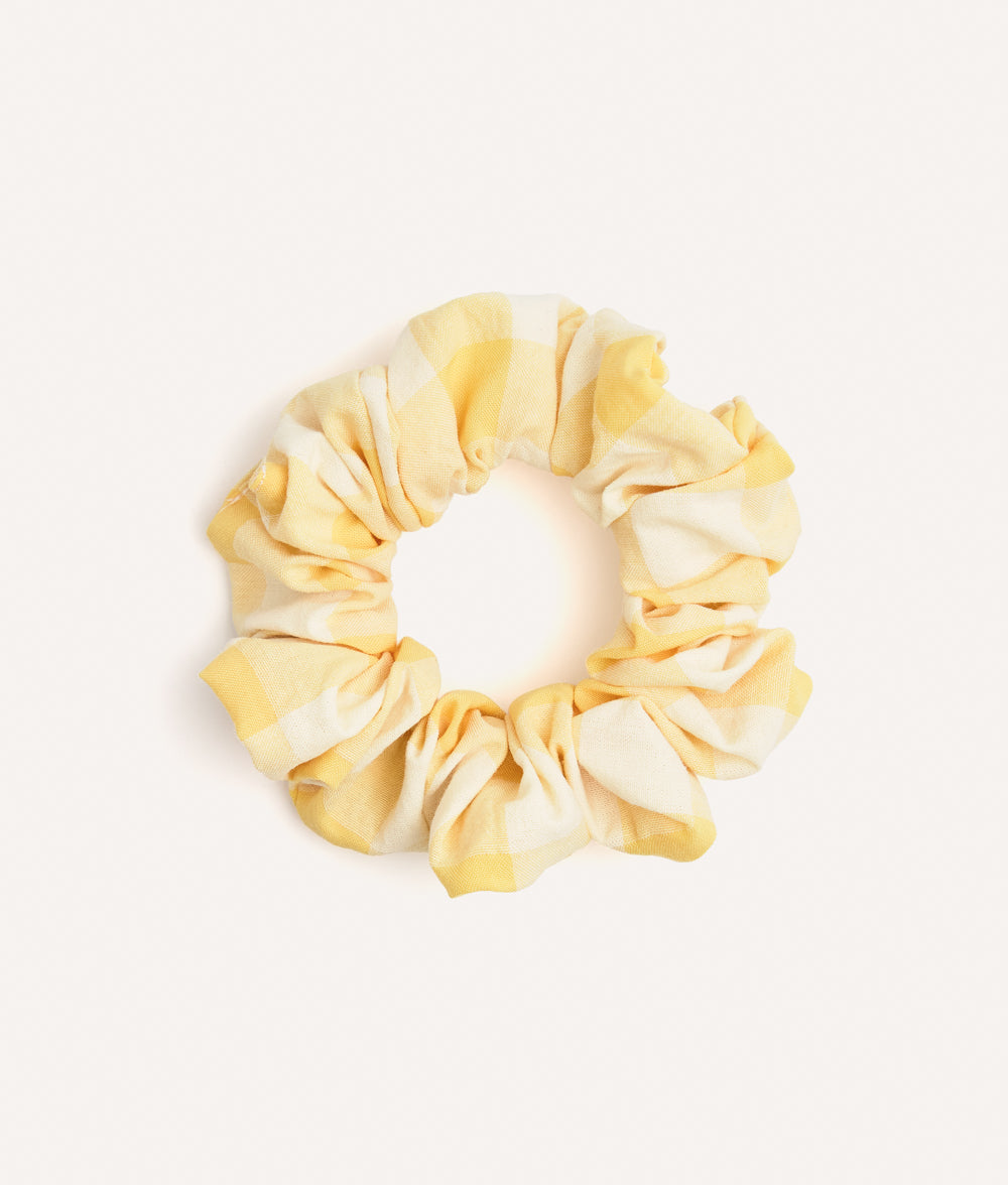 cafide-pets-accessories-noa-scrunchie-gelb-vichy-baumwolle image 1