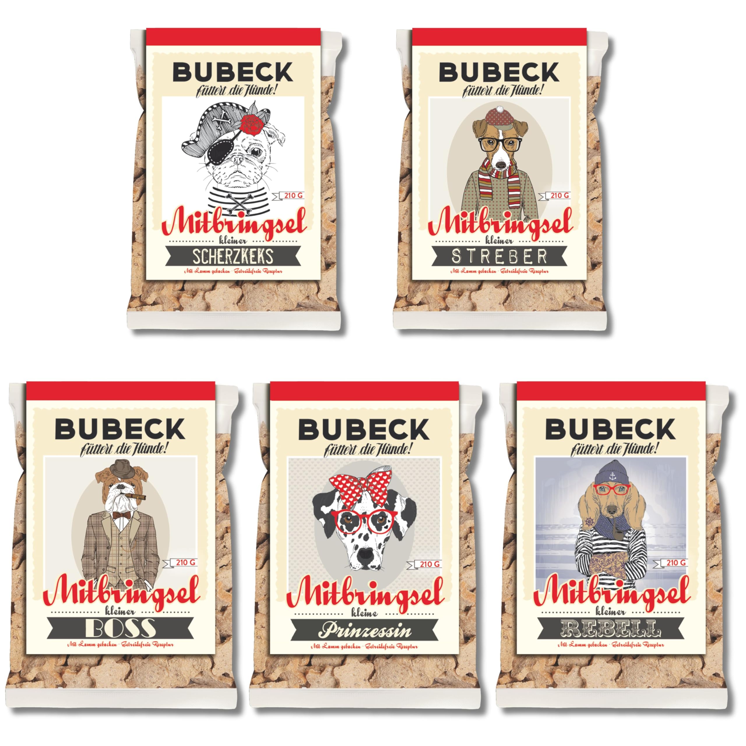 bubeck-hipster-hundekekse-lamm-amaranth-getreidefrei-5x210g image 1