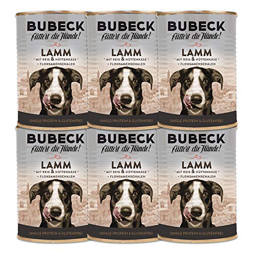bubeck-nassfutter-lamm-reis-hundenassfutter-6x400g-glutenfrei image 2
