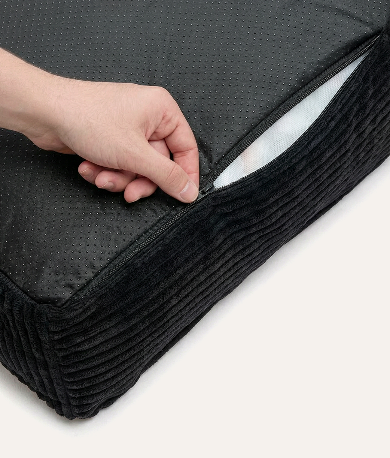 cafide-pets-sleep-cuadra-hundebett-cord-schwarz-m-waschbar image 4