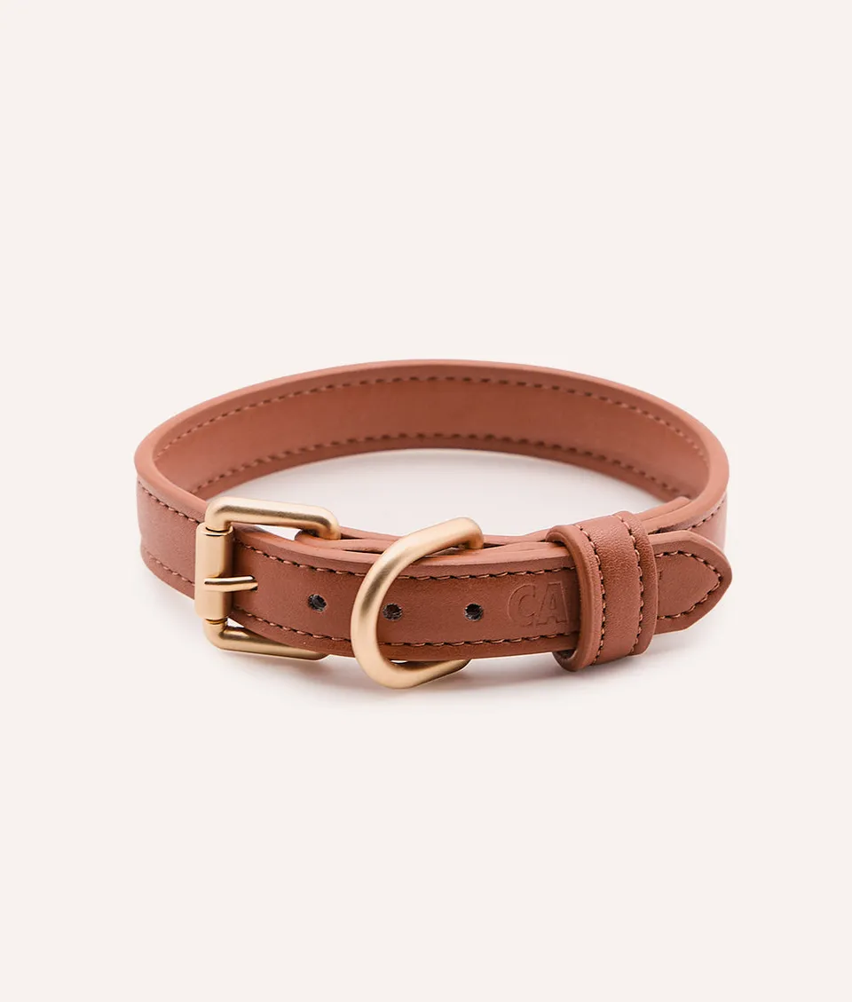 cafide-walk-jala-hundehalsband-veganes-leder-braun-gr-m image 1