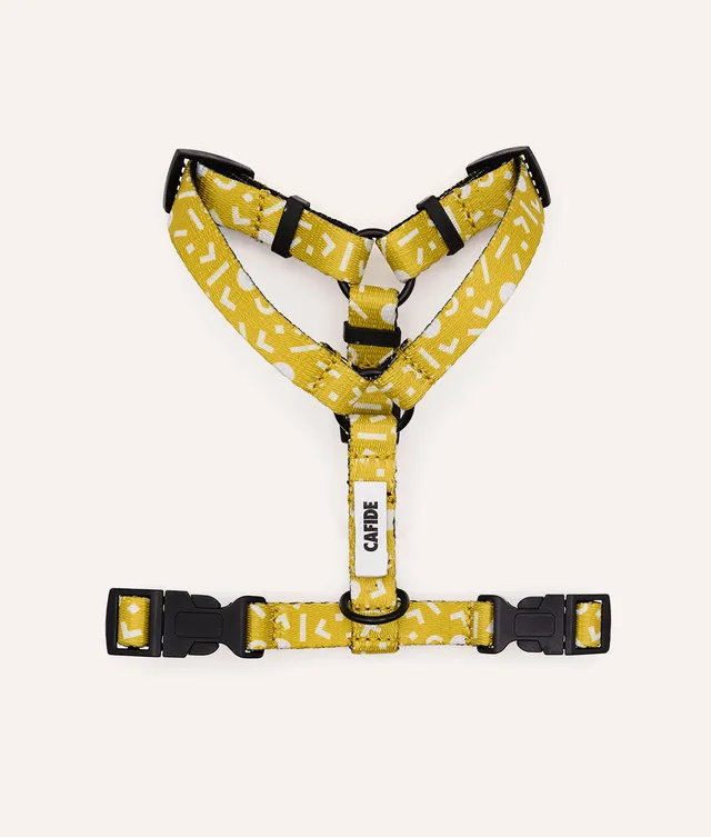 cafide-pets-walk-juno-hundegeschirr-memphis-senf-aus-recycling-pet image 1