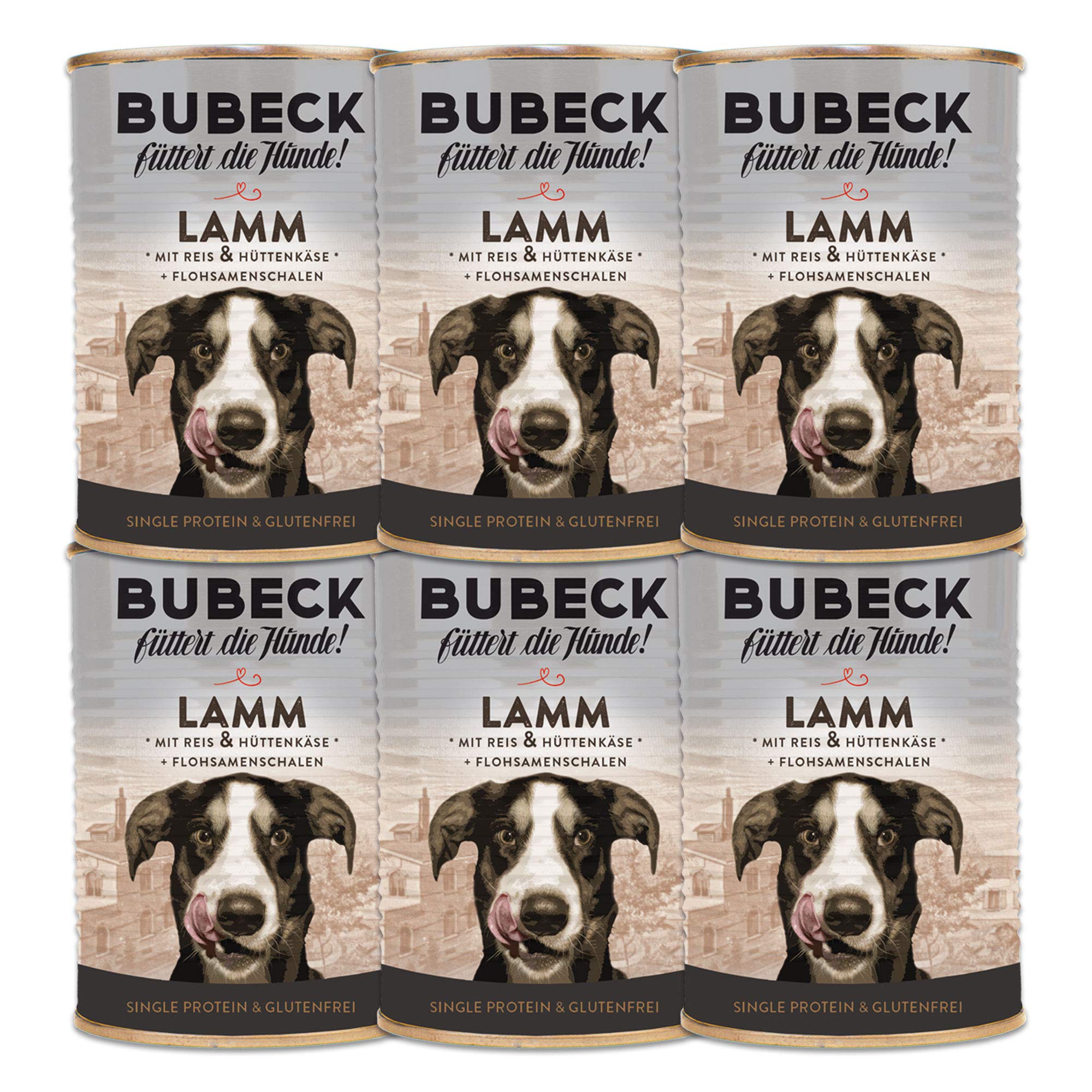 bubeck-nassfutter-lamm-reis-hundenassfutter-6x400g-glutenfrei image 1