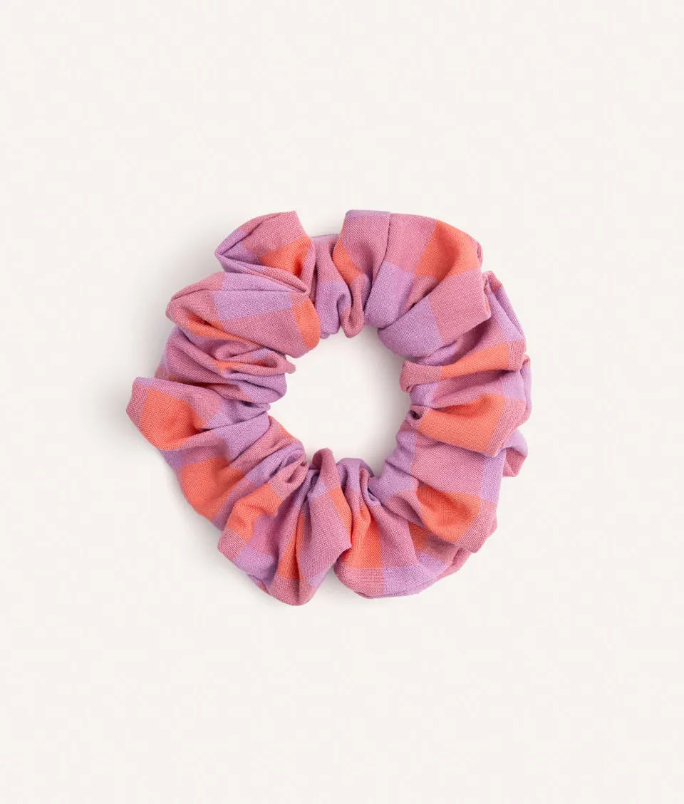 cafide-noa-scrunchie-haargummi-violett-vichy-baumwolle image 1