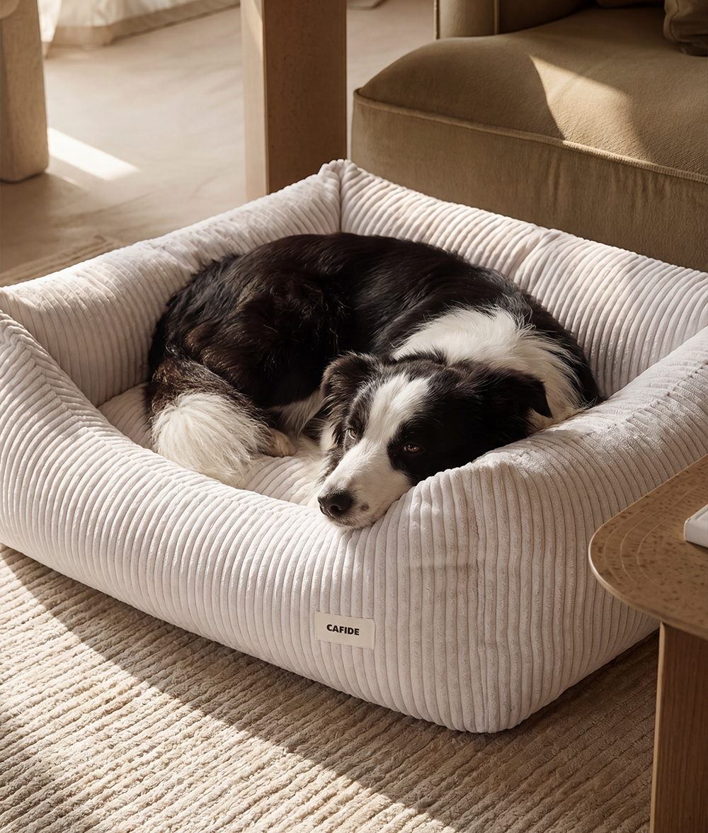 cafide-snozy-hundebett-cord-knochenwei-gr-e-s-waschbar image 2