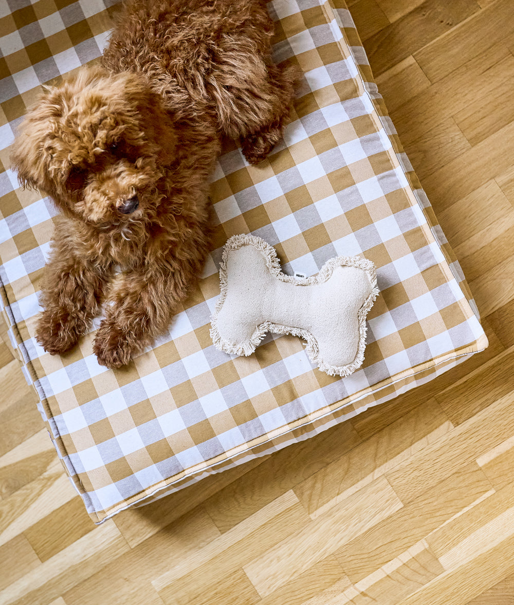 cafide-pets-cuadra-hundebett-vichy-senf-90x78-cm-l image 2