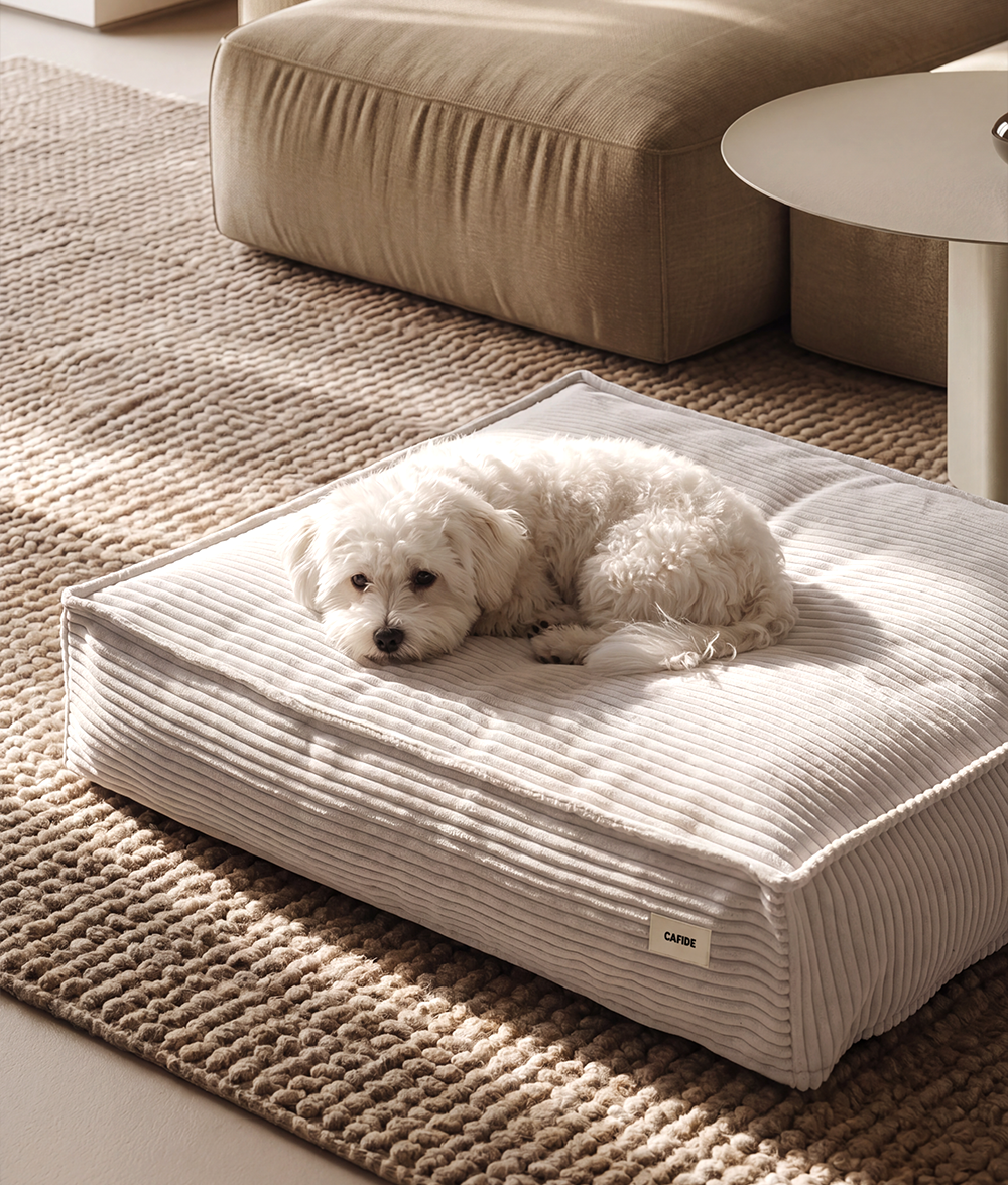 cafide-pets-cuadra-hundebett-wei-cord-waschbar image 2