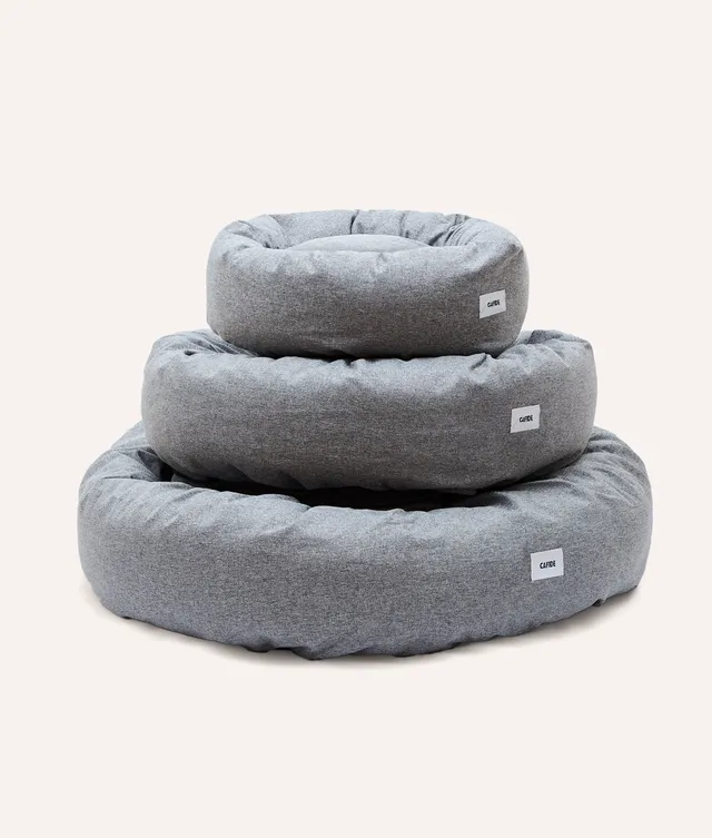 cafide-pets-nuba-hundebett-grau-chenille-s-m-l-waschbar image 1
