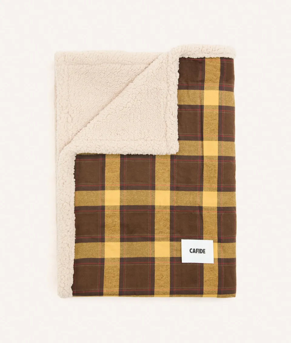 cafide-toia-hundedecke-senf-karo-m-90x65cm-sherpa image 1