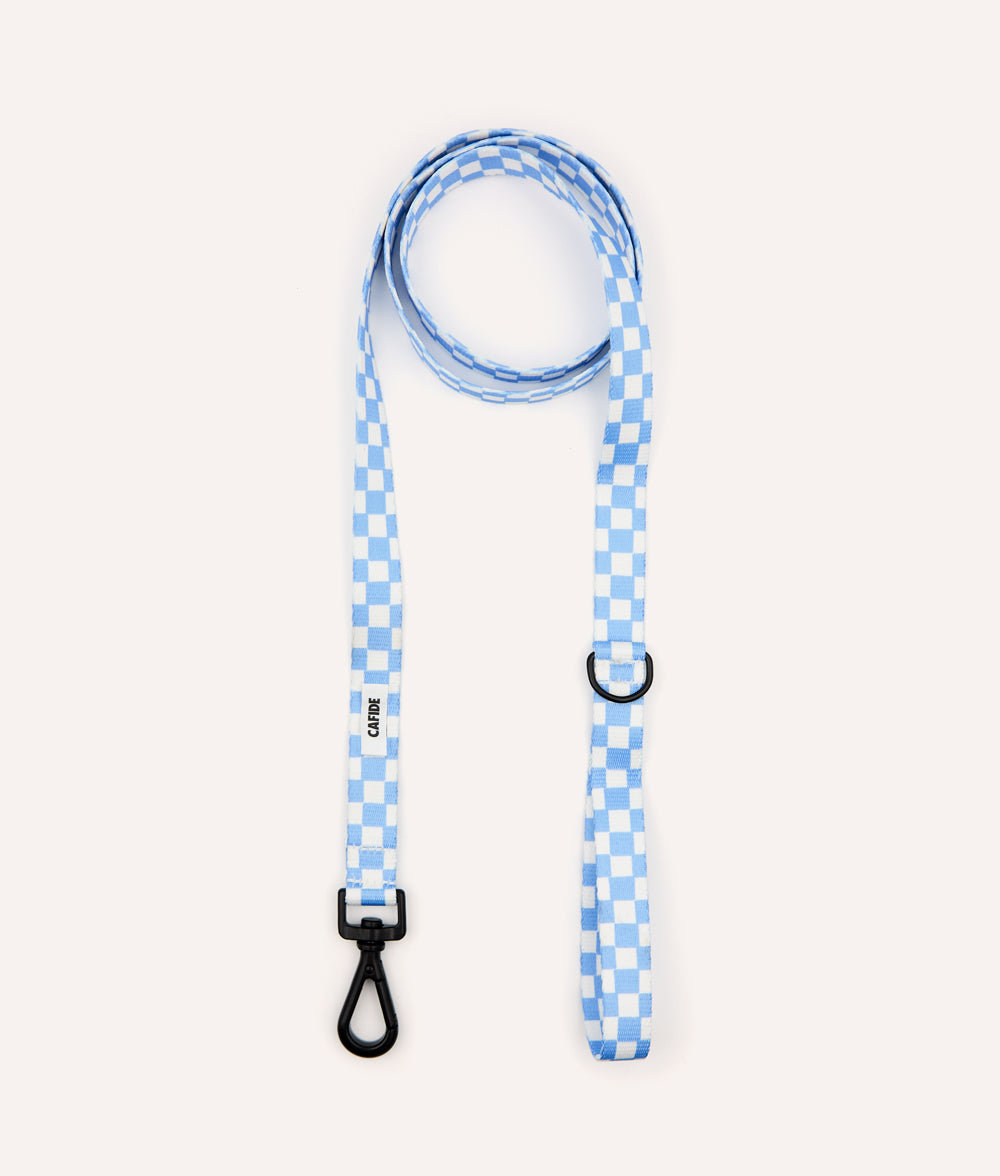 cafide-pets-juno-hundeleine-1-2m-vichy-blau-recycling image 1