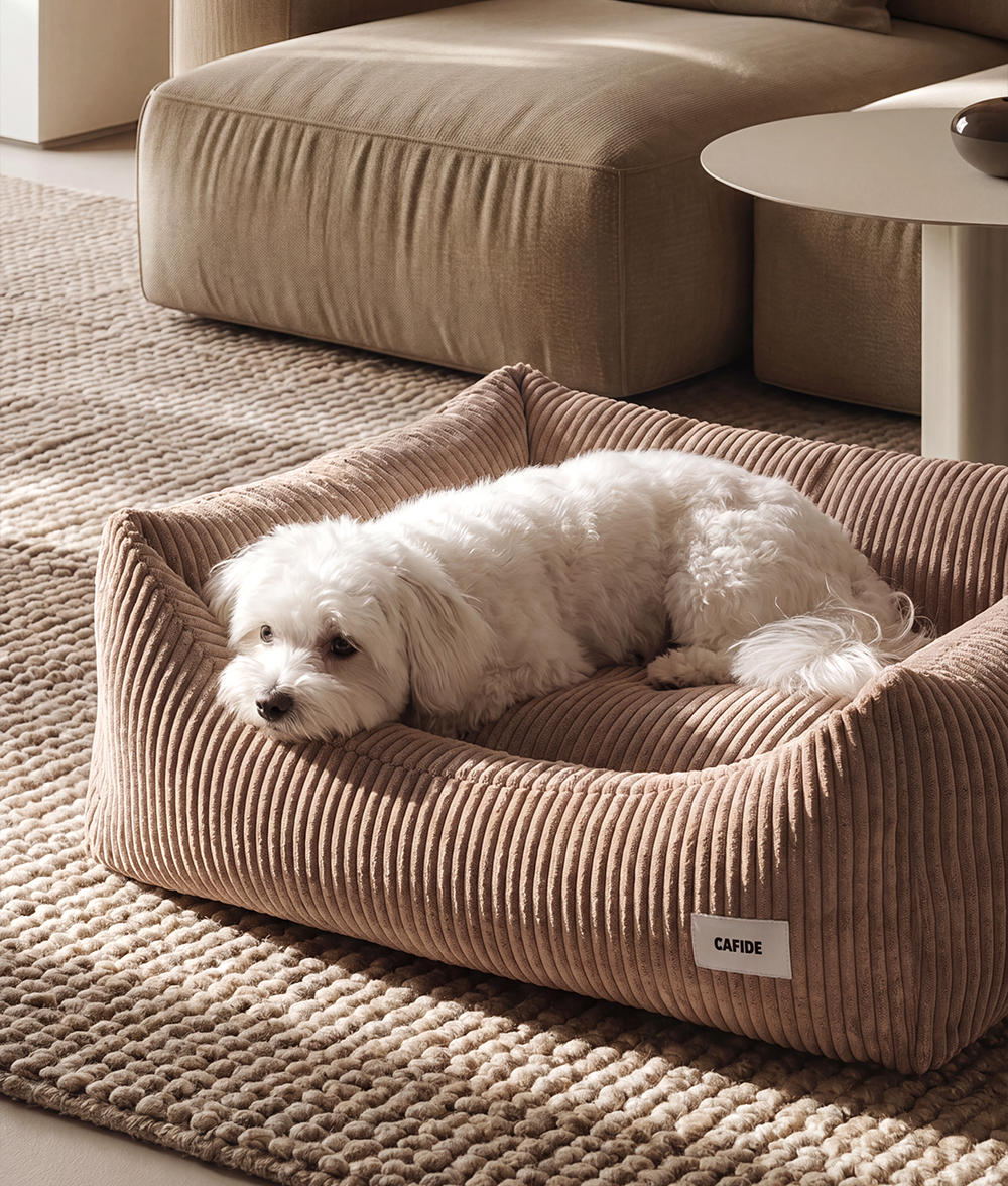 cafide-pets-snozy-cord-hundebett-mocca-beige-s-waschbar image 2