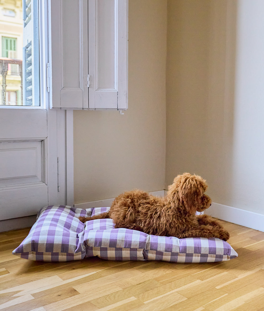 cafide-pets-sleep-bela-hundekissen-vichy-violett-atmungsaktiv image 3