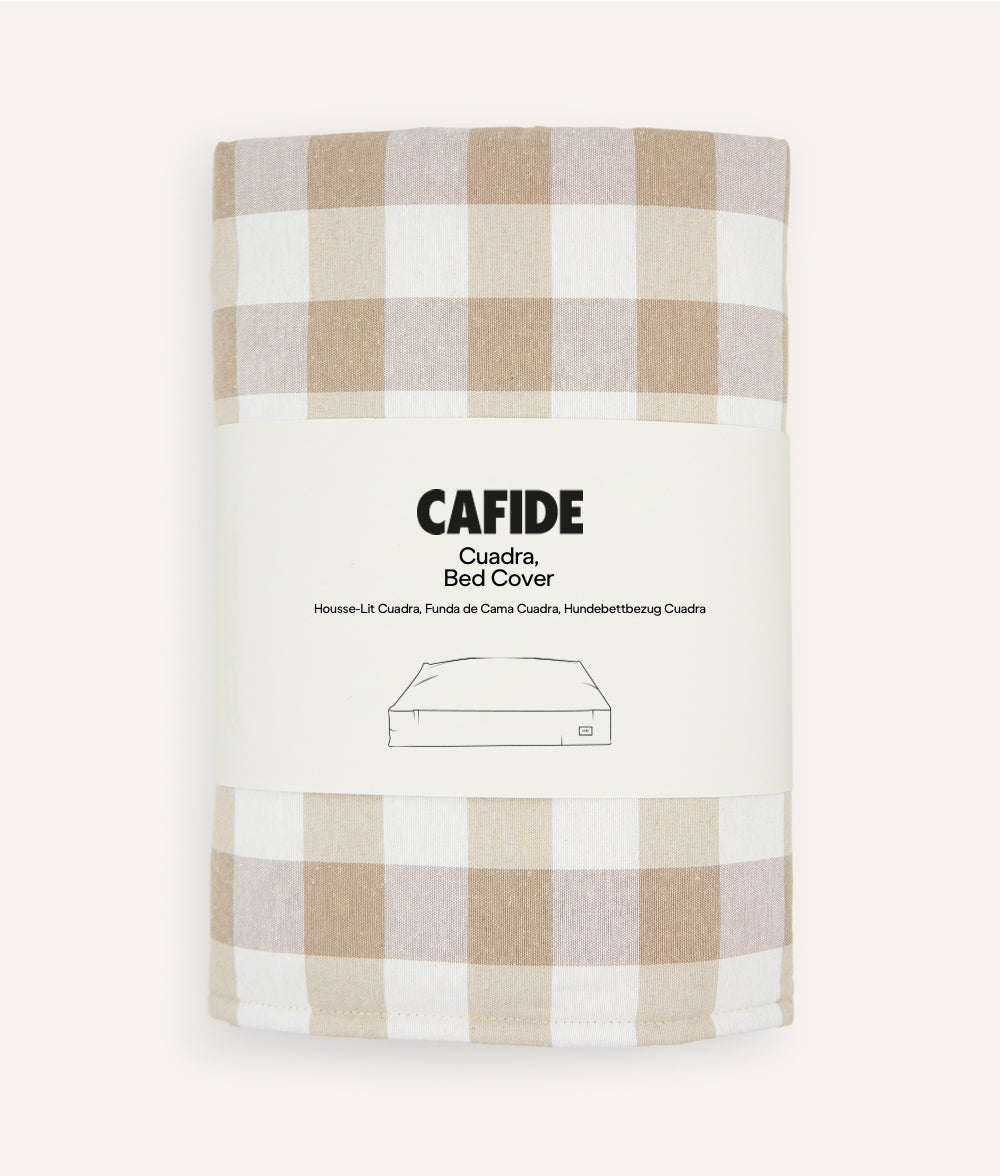 cafide-cuadra-hundebett-bezug-beige-vichy-l-ohne-f-llung image 1