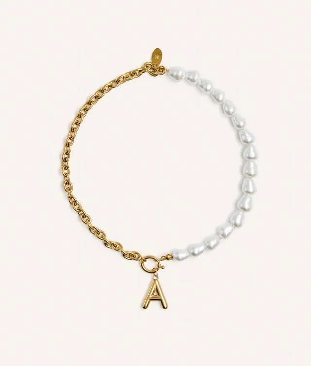 cafide-pets-jewelry-sira-hundehalsband-gold-perlen-buchstabe image 1