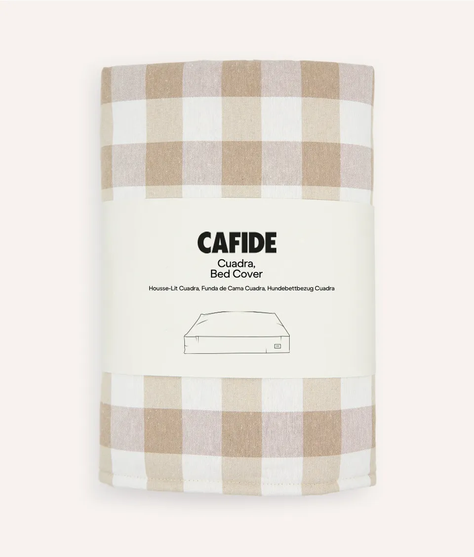 cafide-cuadra-hundebett-bezug-beige-vichy-l-ohne-f-llung image 1